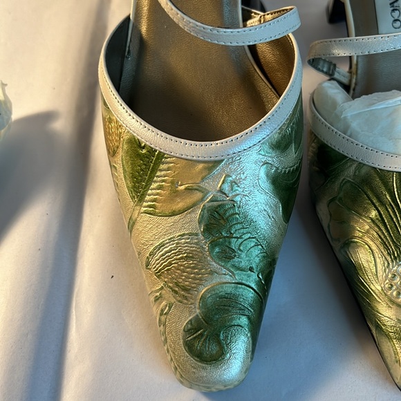 Monzo & Franco Ollie Tooled Leather Slingbacks - Picture 2 of 8